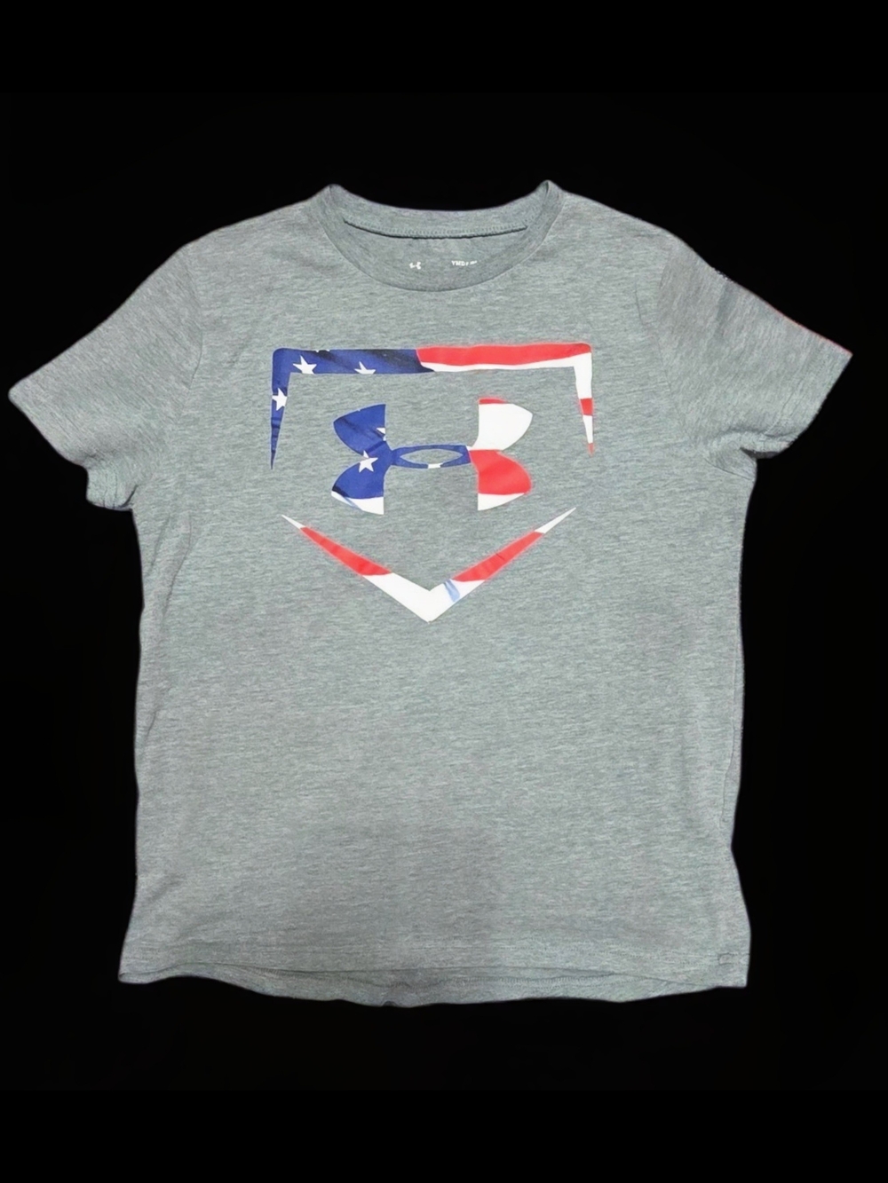 Under Armour Grey Tee with Patriotic Logo - Kids